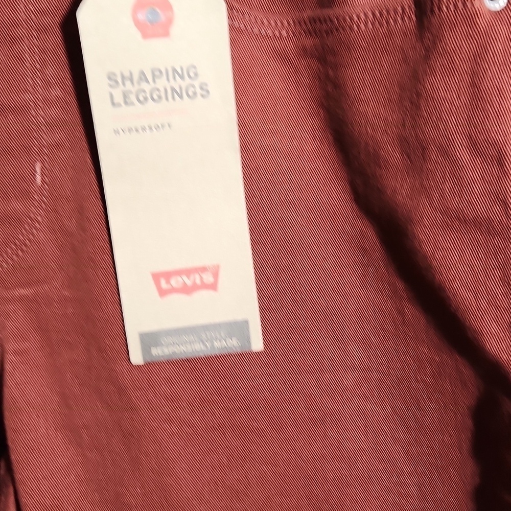 Levis Womens Shaping Leggings Maroon Rust Size 10 M NWT NEW 30 X 30 - Picture 3 of 14